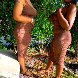 Brown tight dress